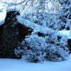 cabin snow chimney