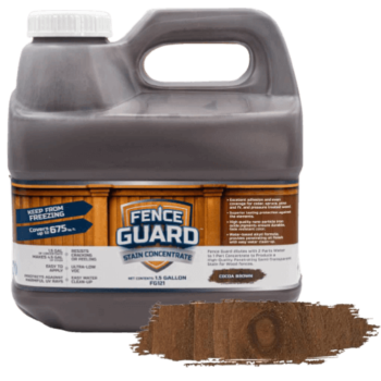 Fence Guard Stain Concentrate 1 gallon in cocoa brown color