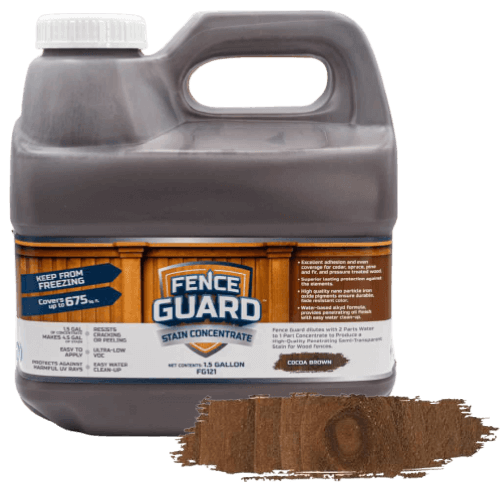 Fence Guard Stain Concentrate 1 gallon in cocoa brown color